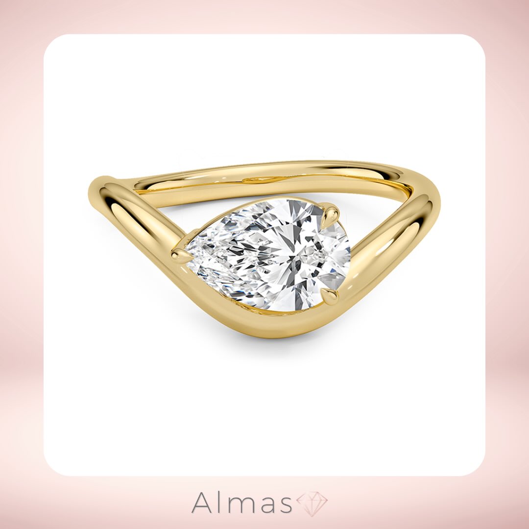 Pear-cut ring inspiration by Almas
