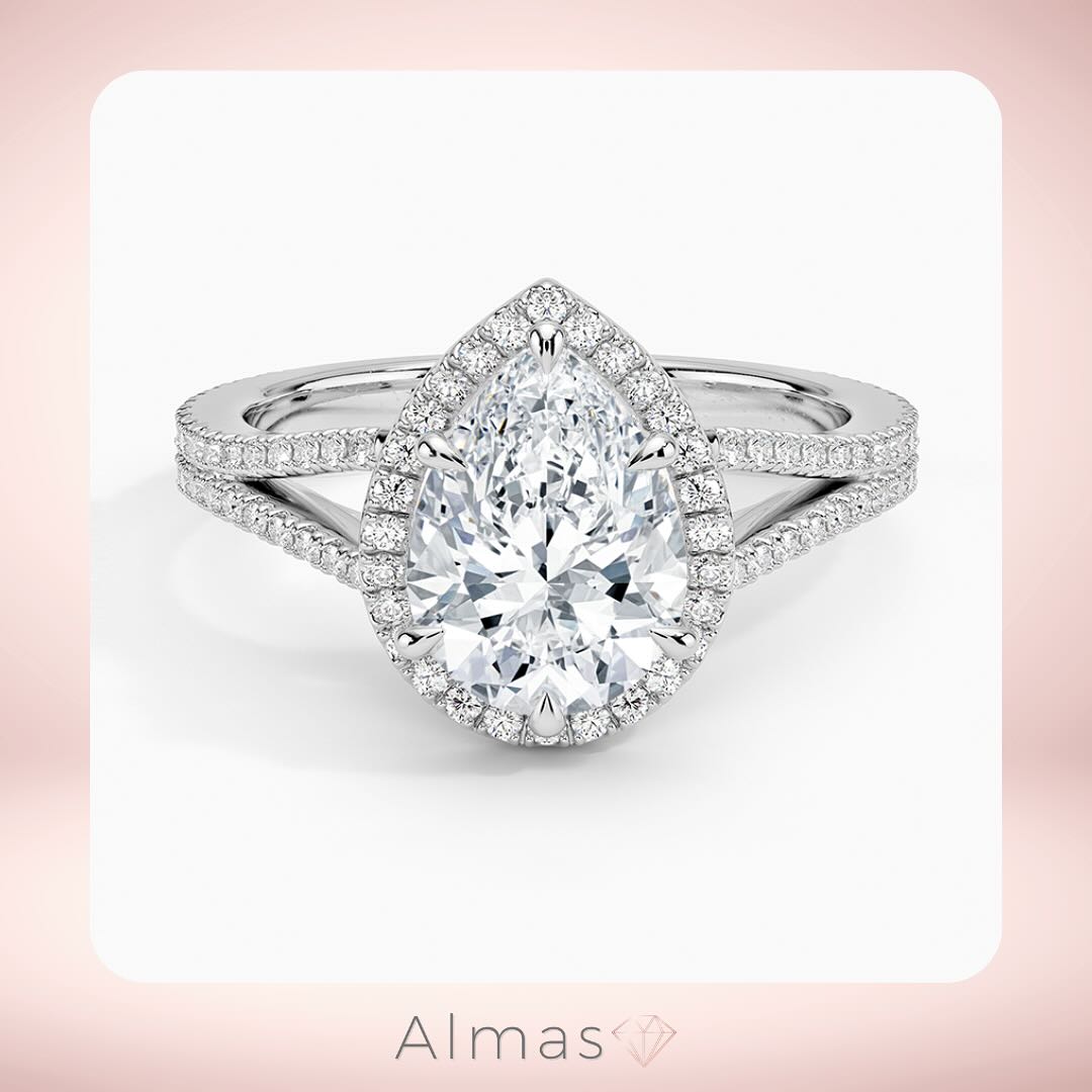Pear-cut ring inspiration by Almas